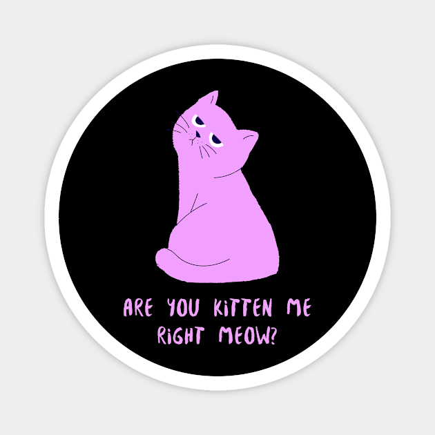 Are You Kitten Me Right Meow, Cute Cat Magnet by EquilibriumArt